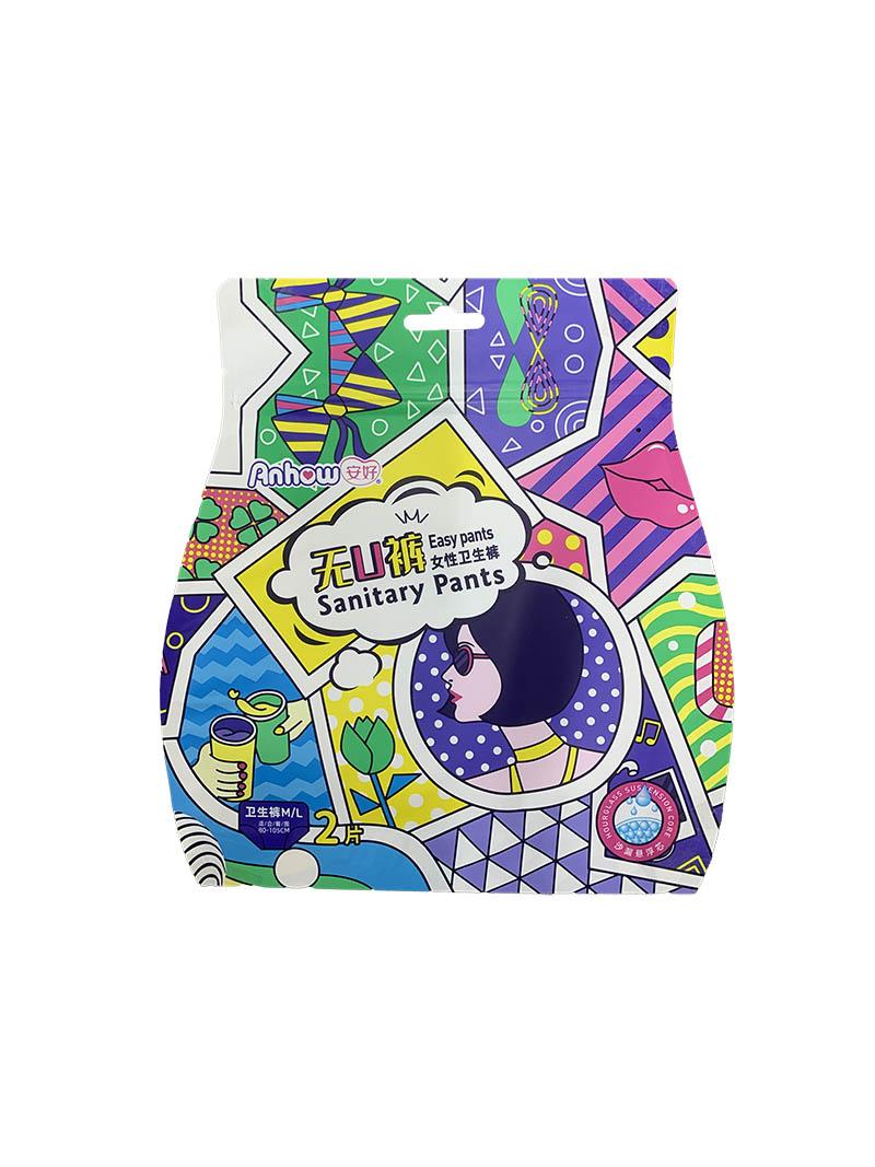 Irregular bags for menstrual pants